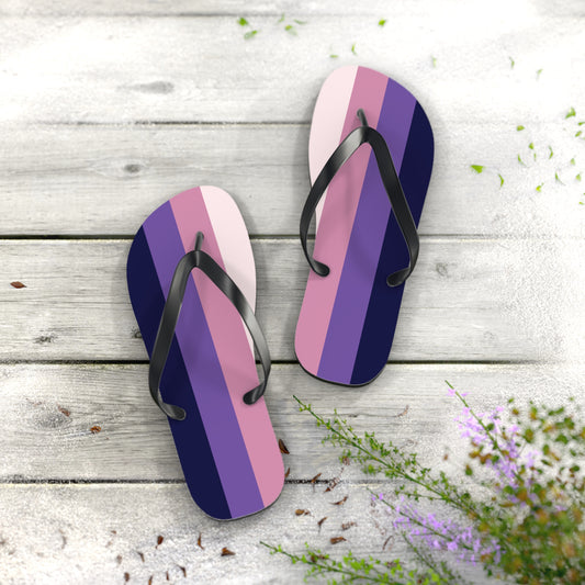 L Black sole Asexual Spectrum Pride Flip Flops