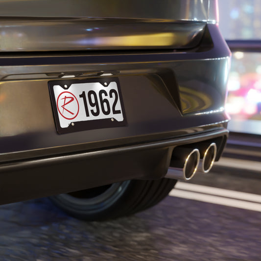 Rambler Red Logo w/ Black Year White Custom Vanity Plates
