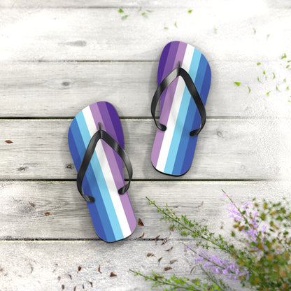 S Black sole Berrisexual Pride Flip Flops