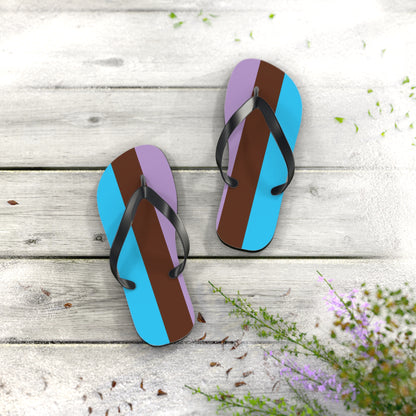 S Black sole Androsexual Pride Flip Flops