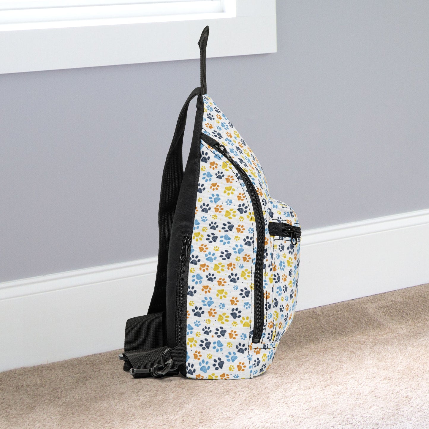 Aromantic Asexual Pride Paw Print White Cross Body Sling Bag