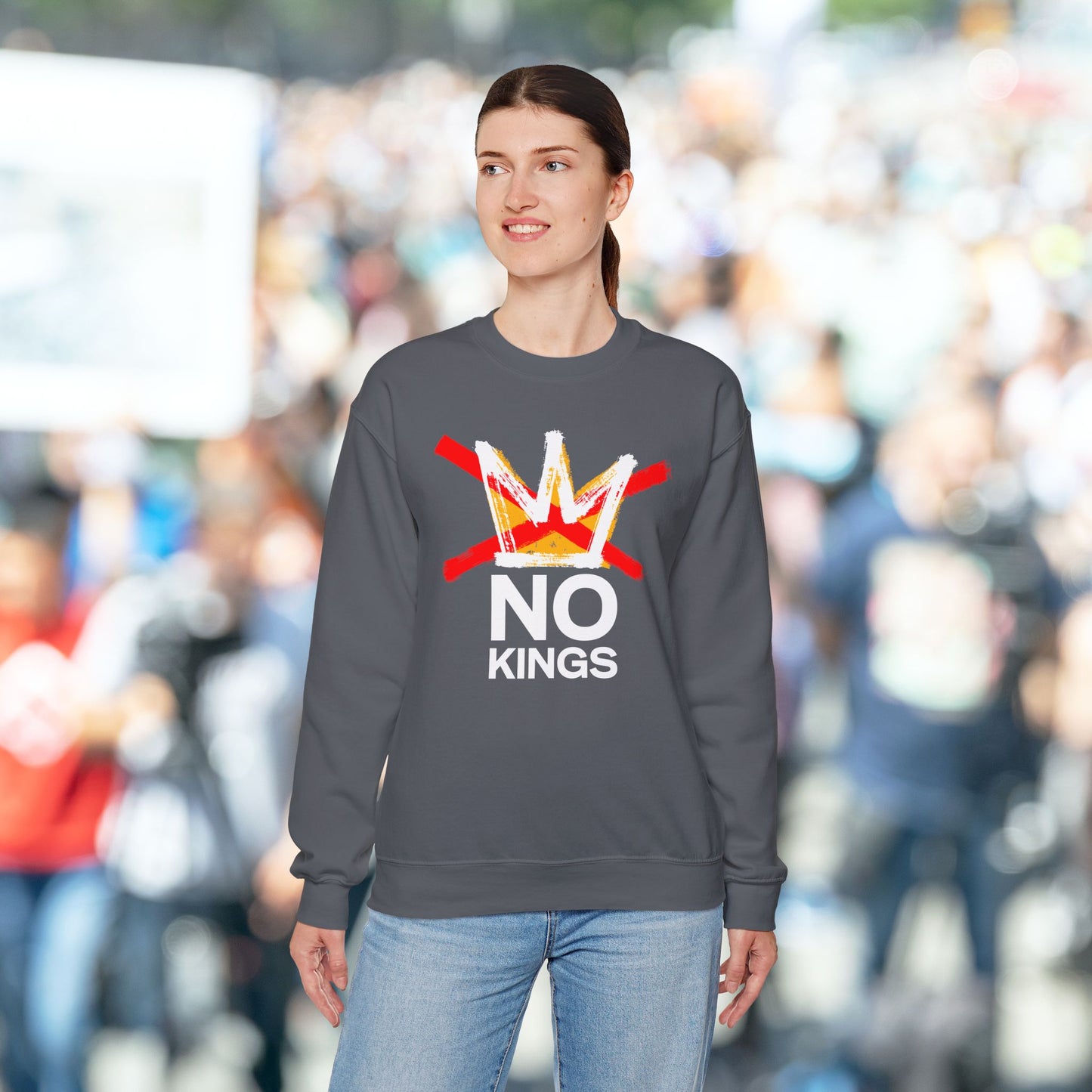 Charcoal No Kings Protest Sweatshirt