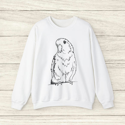 Floofball Lovebird, sudadera con cuello redondo Line Art