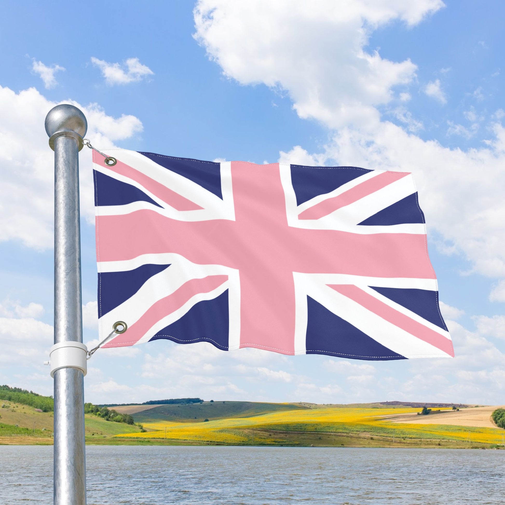 UK Gay Pride Pink Flag with Grommets
