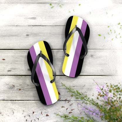 M Black sole Anonbinary Pride Flip Flops