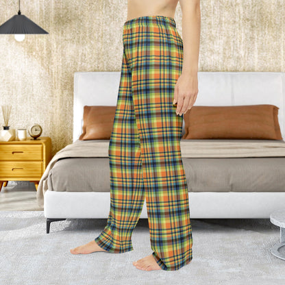 Women’s Orange, Green & Blue Ohio Plaid Pajama Pants