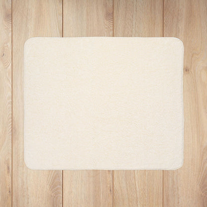 Seagreen Paw Prints Fleece Sherpa Blanket