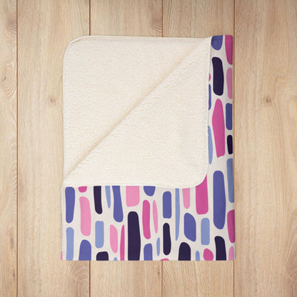 Omnisexual Pride Staggered Mosaic Fleece Sherpa Blanket