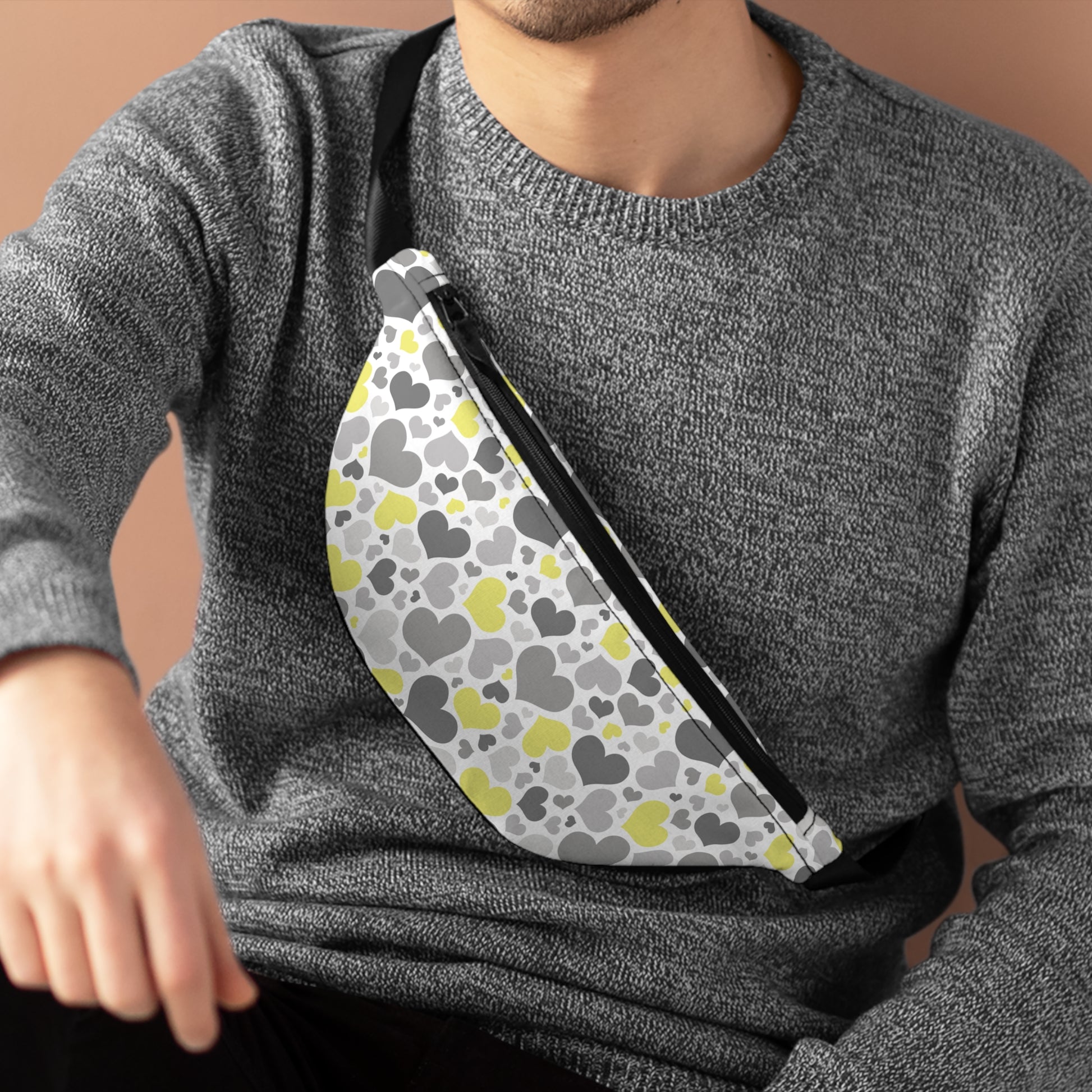Demigender Pride Hearts Fanny Pack