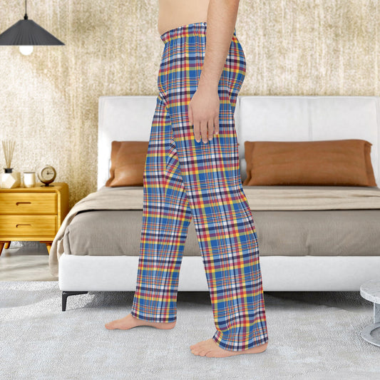 Men’s Blue, Red & Yellow Ohio Plaid Pajama Pants