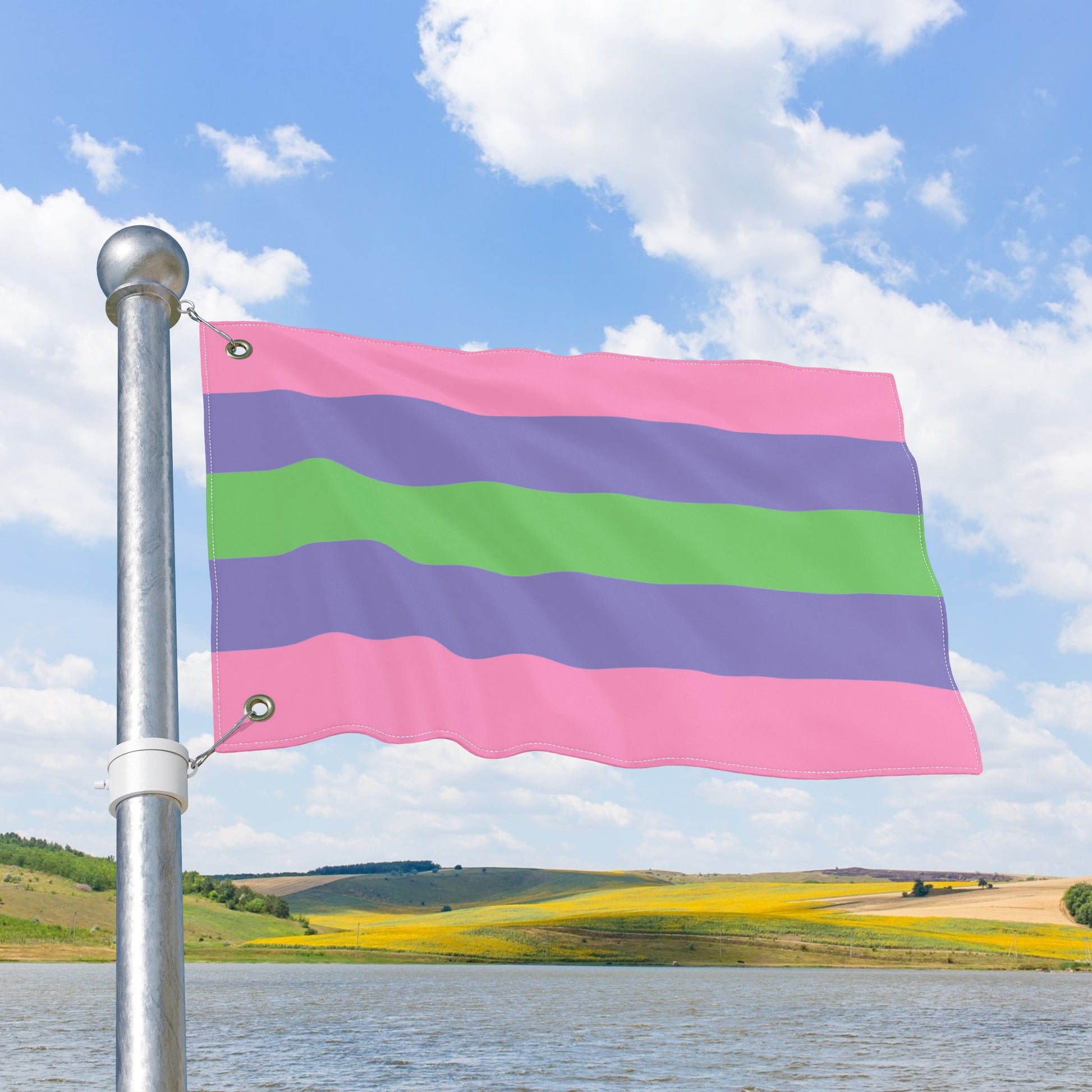 Trigender Double-Sided Pride Flag with Grommets