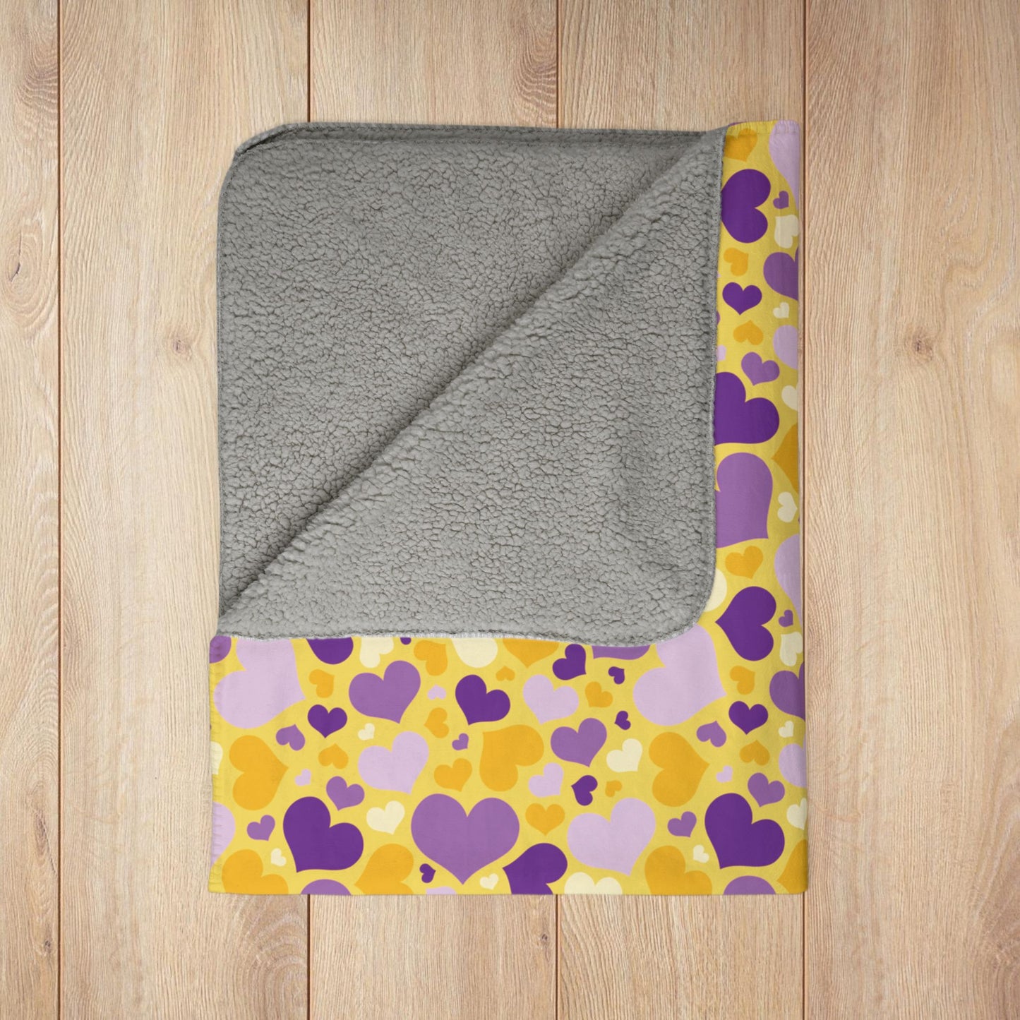 Intersex Pride Valentine’s Day Hearts Dark Yellow Fleece Sherpa Blanket