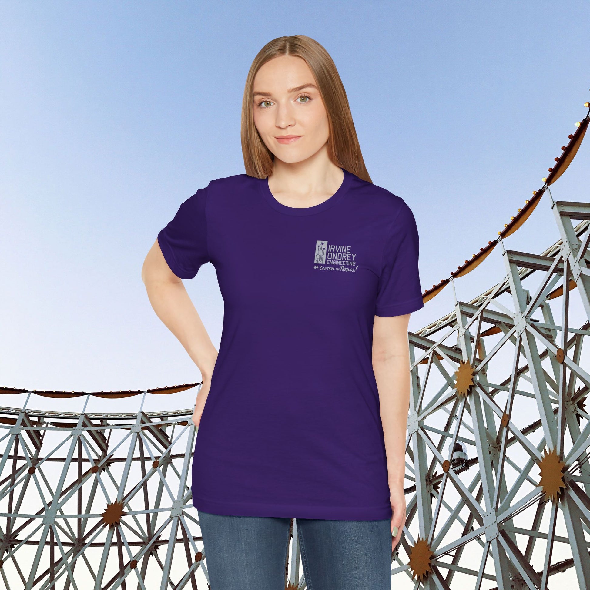 I Just Wanna Go Bowling & Ride Roller Coasters Tee (BACK graphic) • Irvine Ondrey Engineering