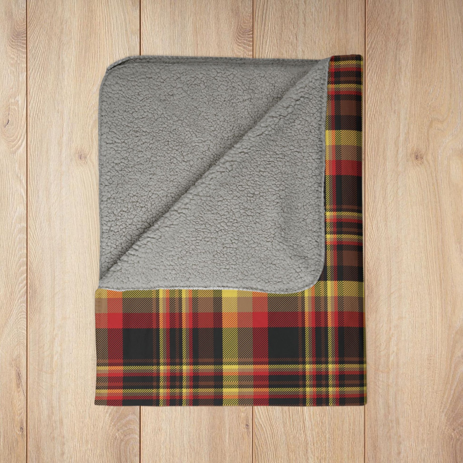Black, Red & Yellow Gurnee IL Plaid Fleece Sherpa Blanket