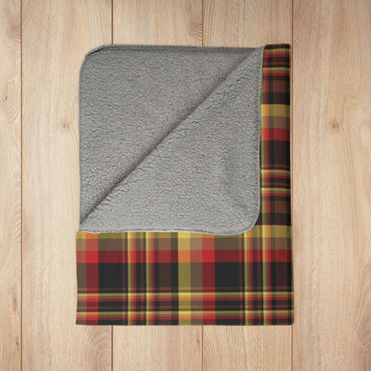 Black, Red & Yellow Gurnee IL Plaid Fleece Sherpa Blanket