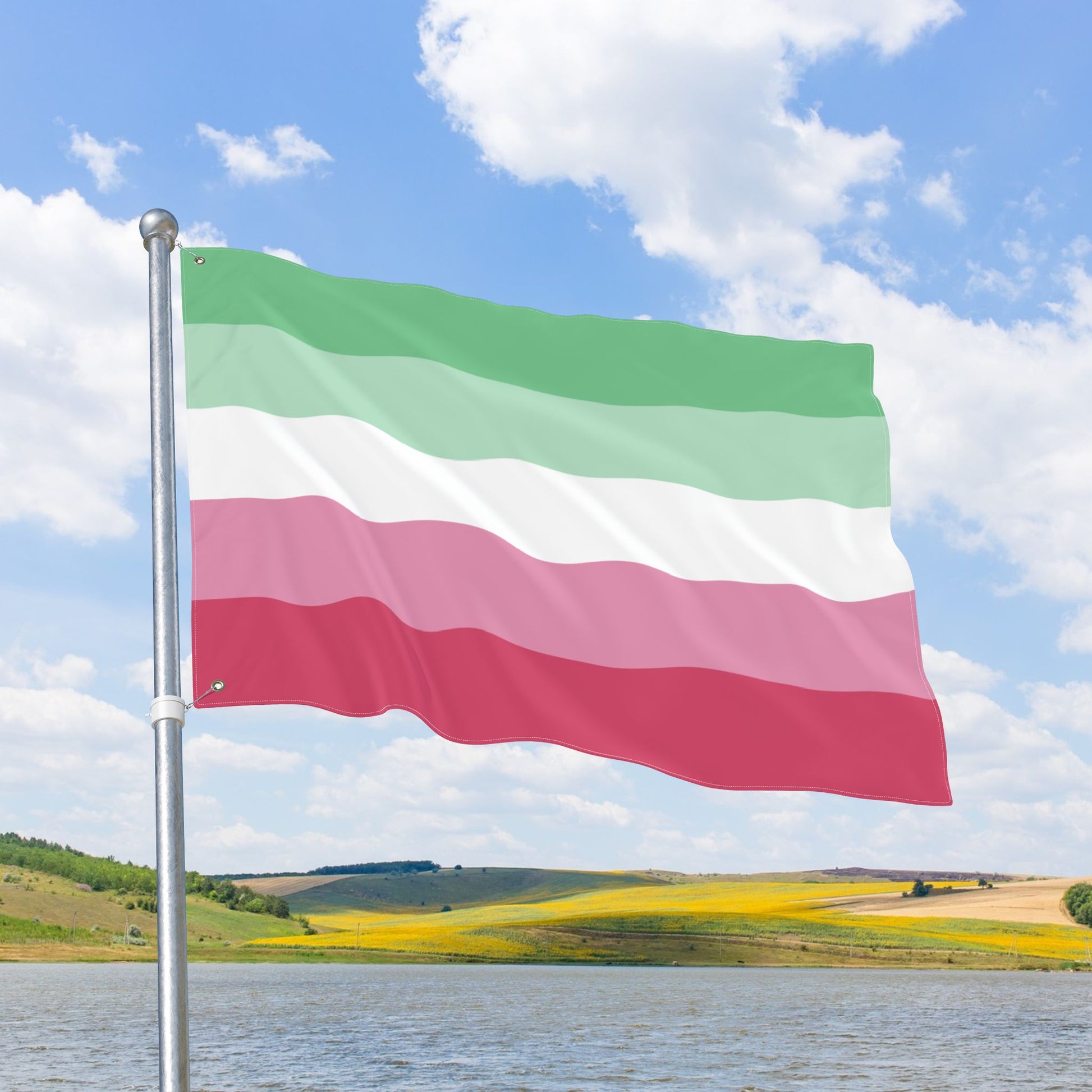 Abrosexual Double-Sided Pride Flag with Grommets