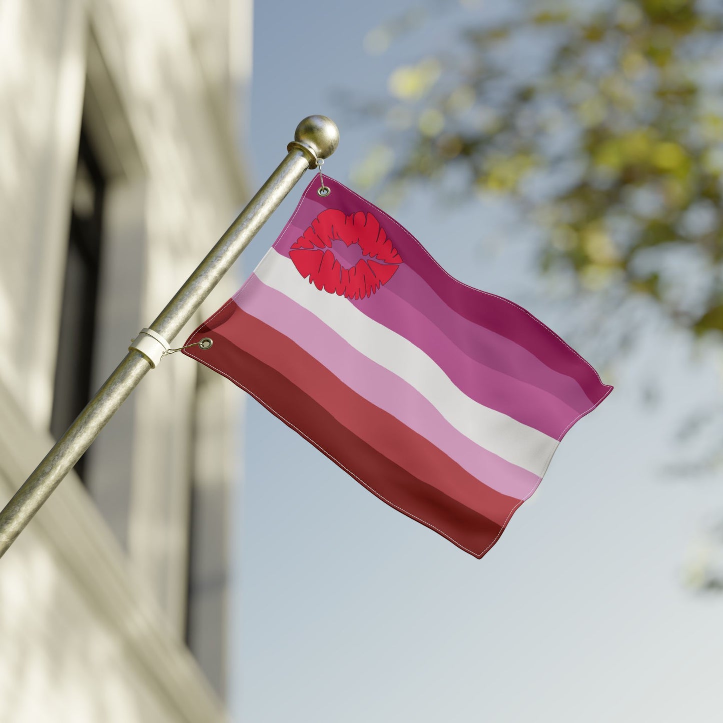 12'' × 18'' Lipstick Lesbian Pink Pride Flag with Grommets