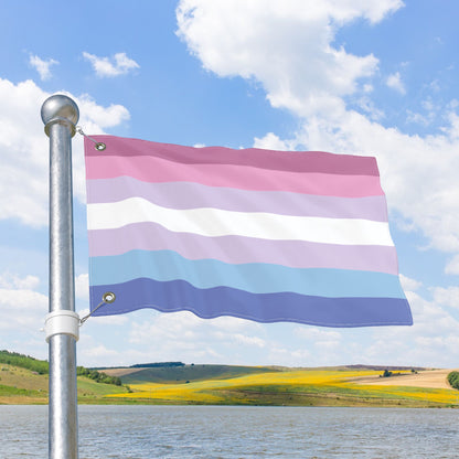 Bigender Purple Pride Flag with Grommets