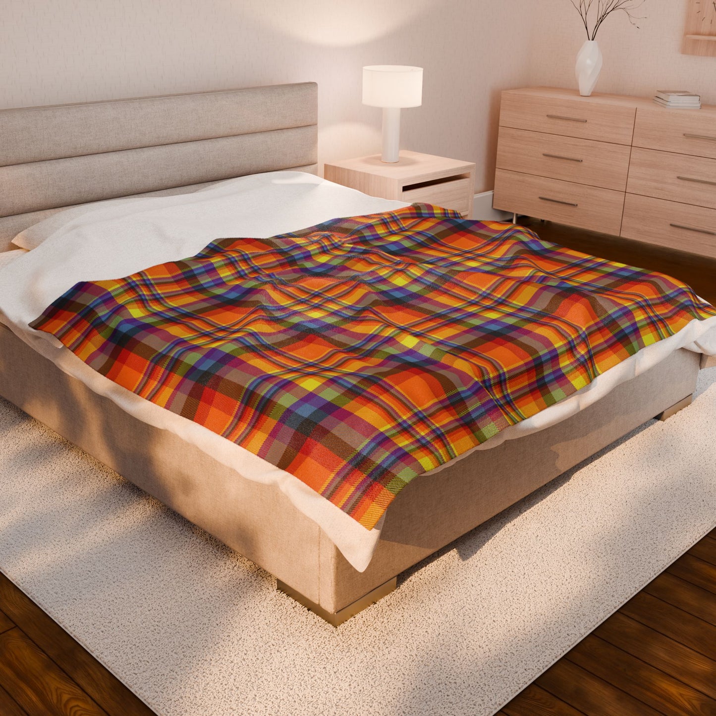 Halloween Plaid Velveteen Plush Blanket