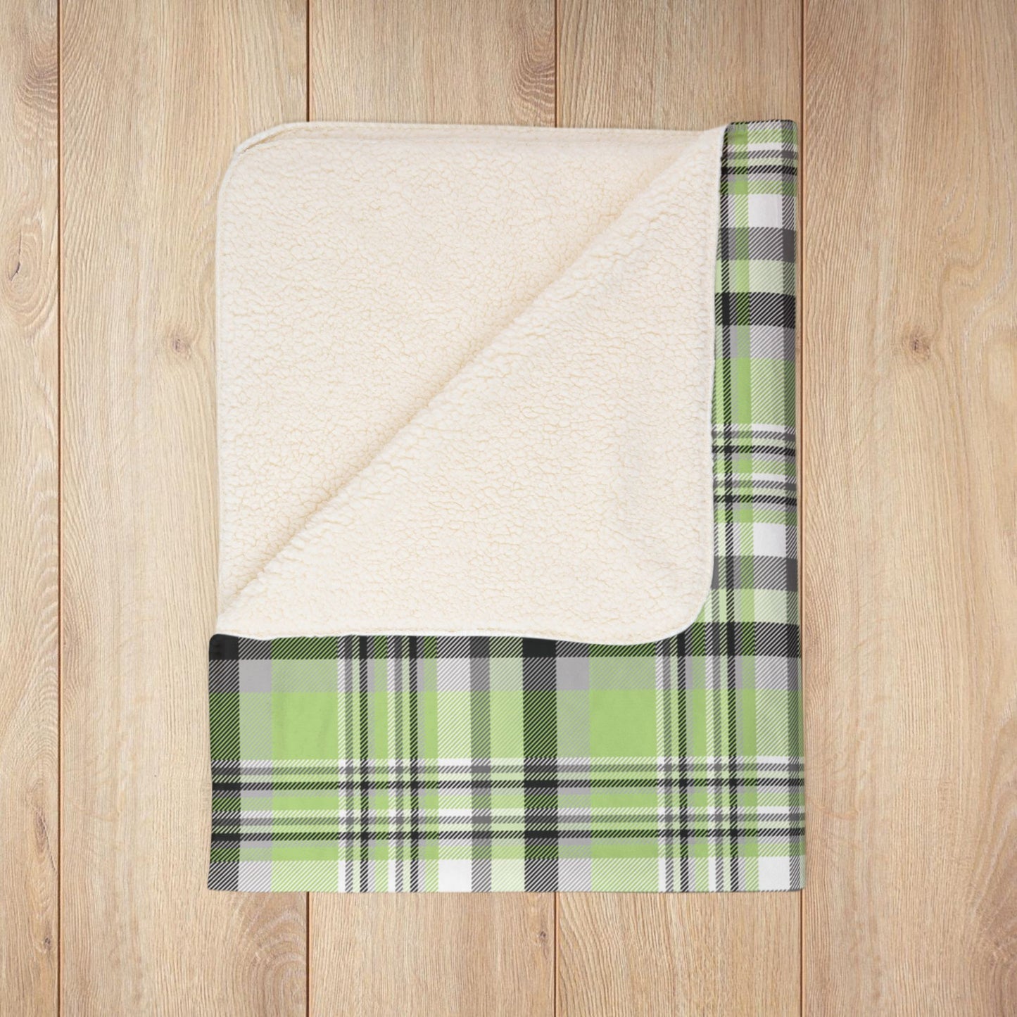 Agender Pride Plaid Fleece Sherpa Blanket