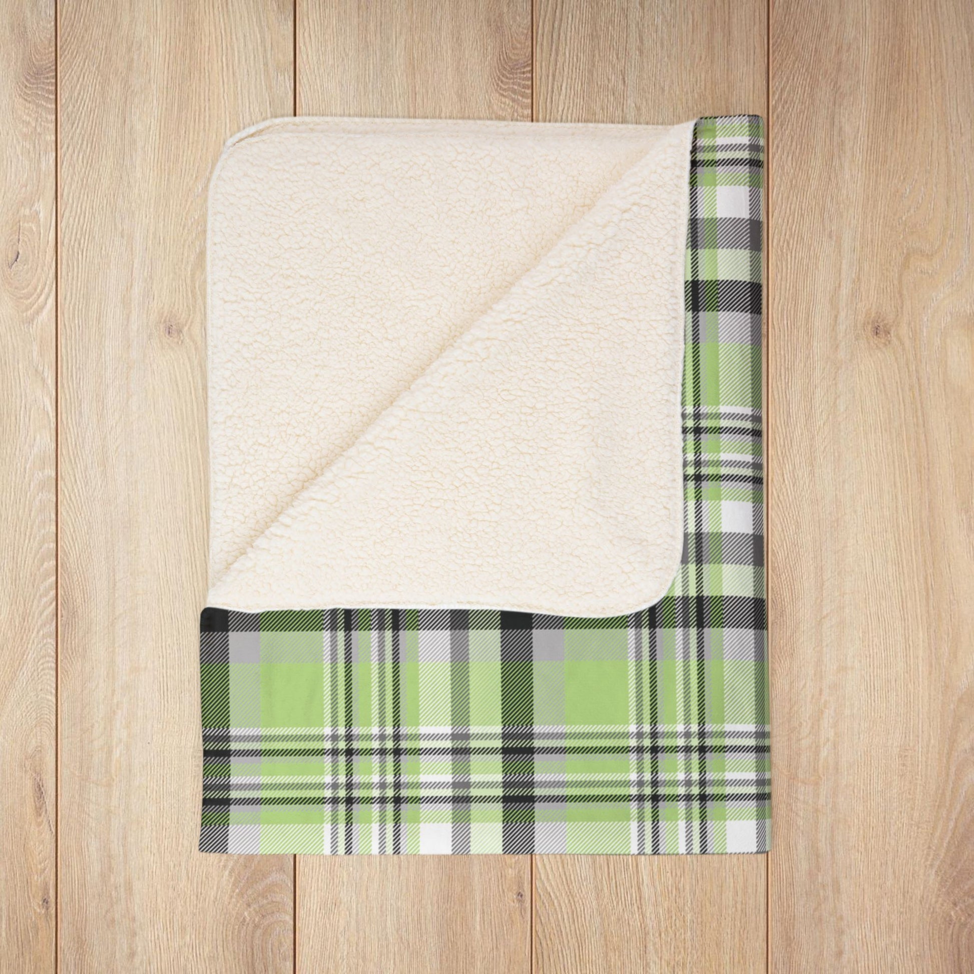 Agender Pride Plaid Fleece Sherpa Blanket