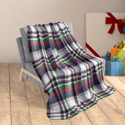 50" × 60" Christmas White & Black Chicago IL Fleece Sherpa Blanket