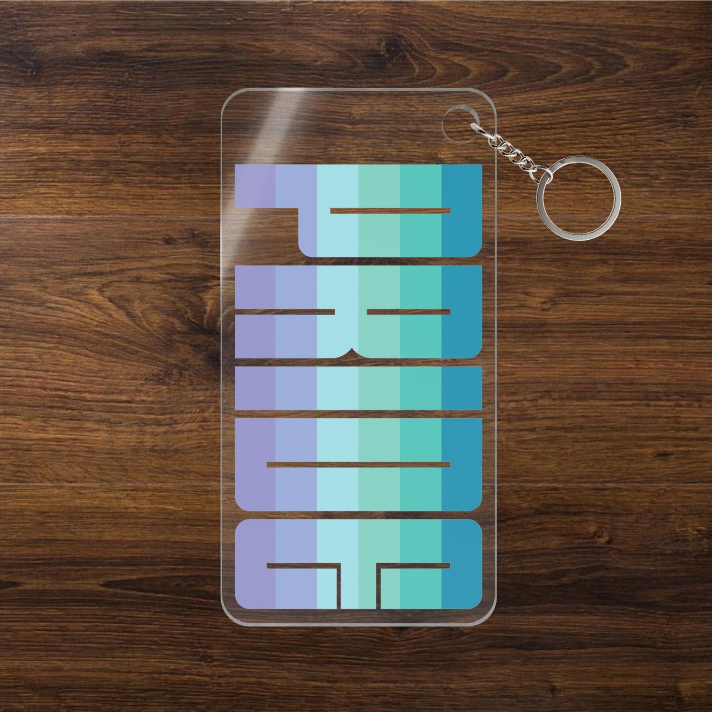 1.77'' x 3.54'' Transparent Neptunic Pride Keychains