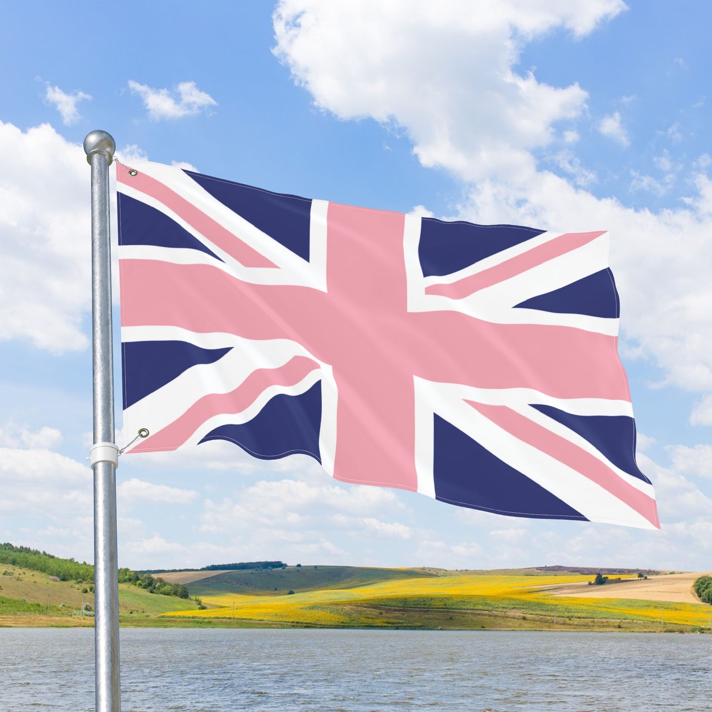 UK Gay Pride Pink Flag with Grommets