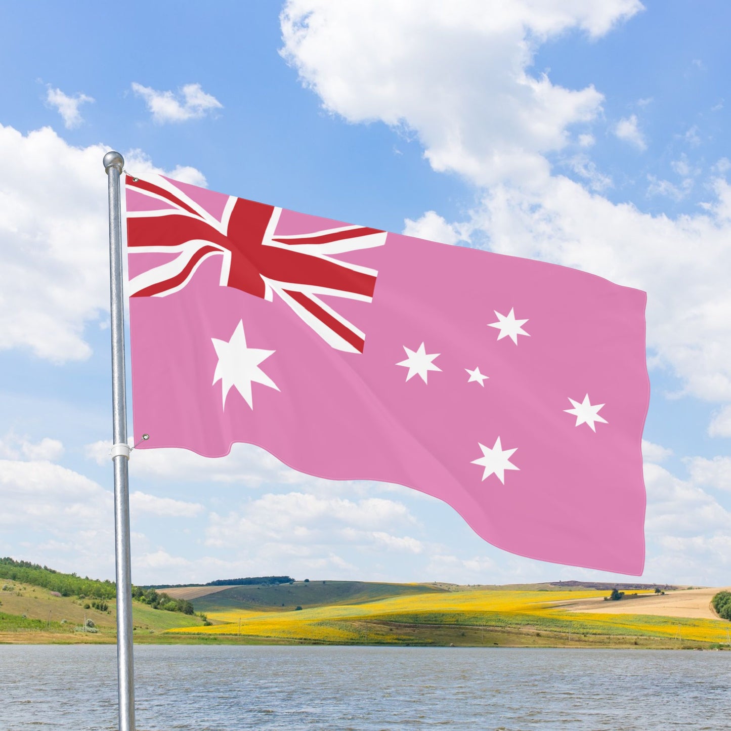 Australia Gay Pride Pink Flag with Grommets