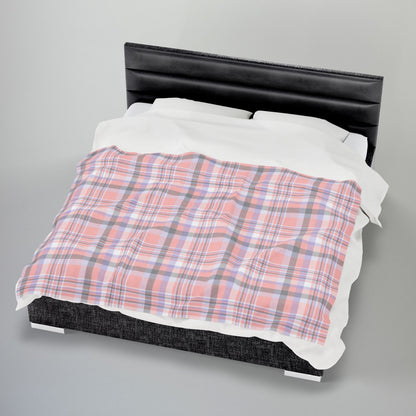 Cupioromantic Pride Plaid Velveteen Plush Blanket