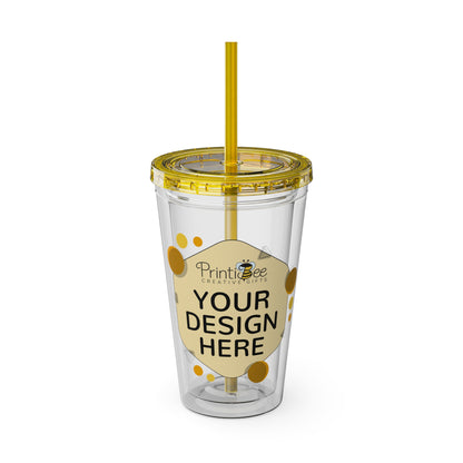 Custom 16oz Tumbler with Straw