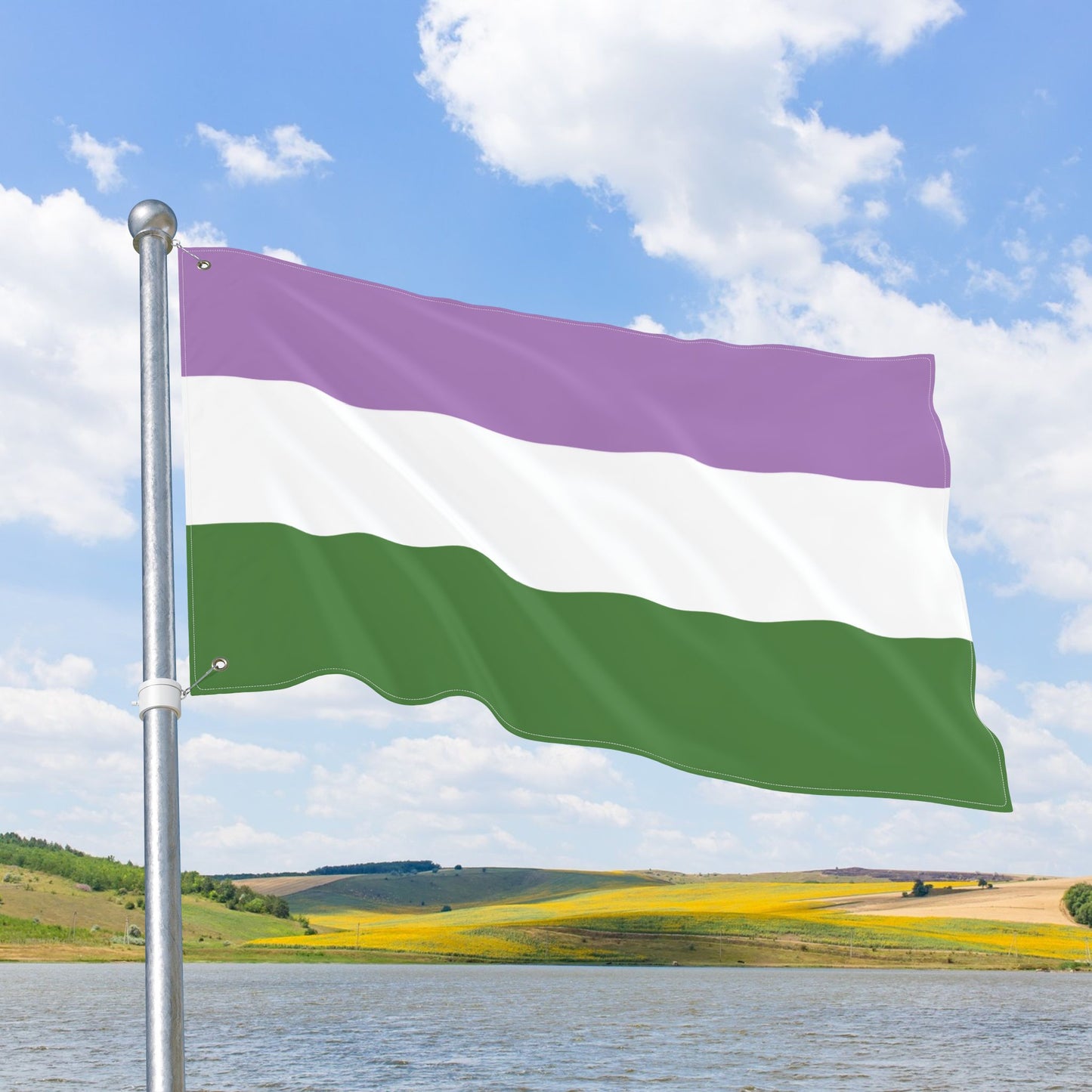 Genderqueer Pride Flag with Grommets