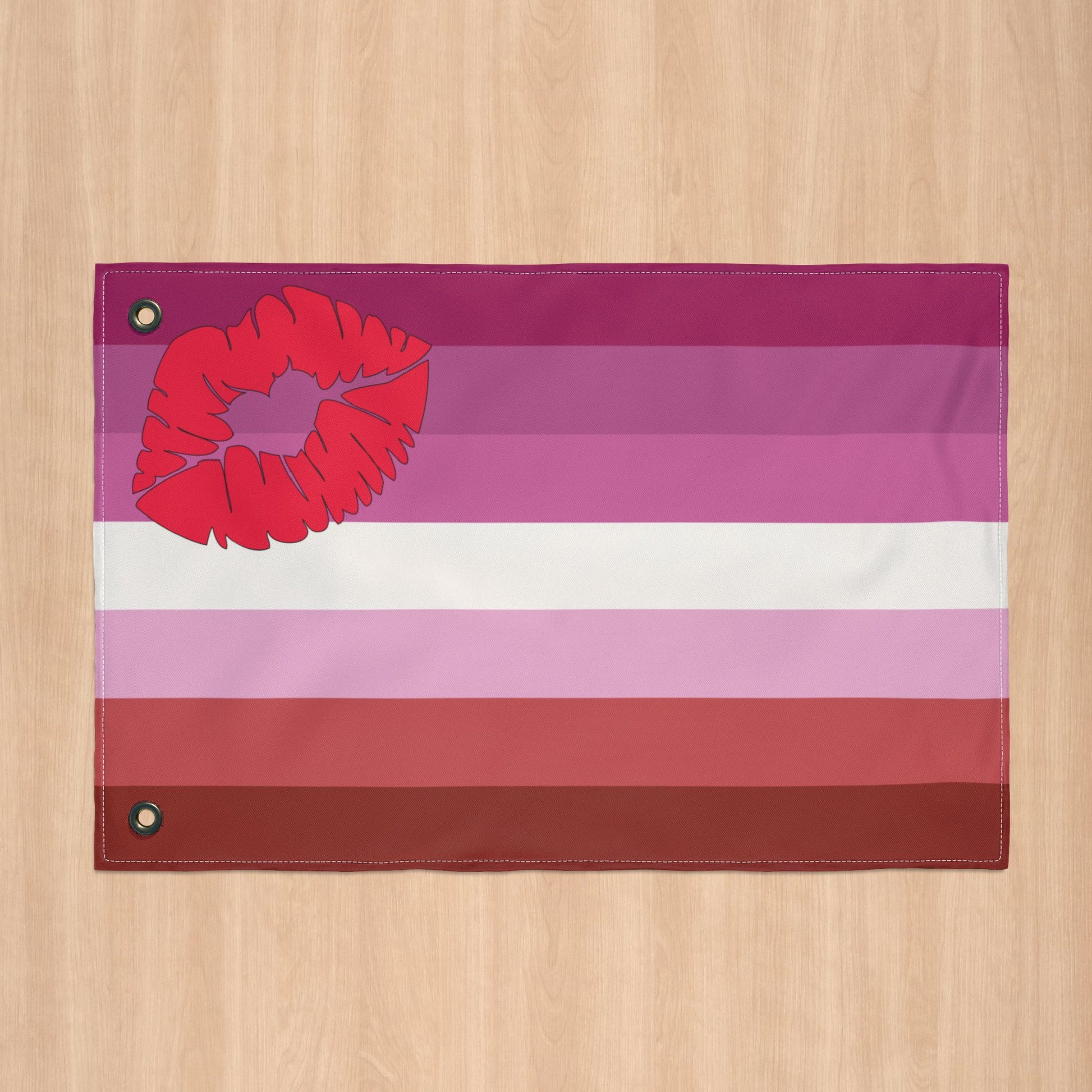 Lipstick Lesbian Pink Pride Flag with Grommets