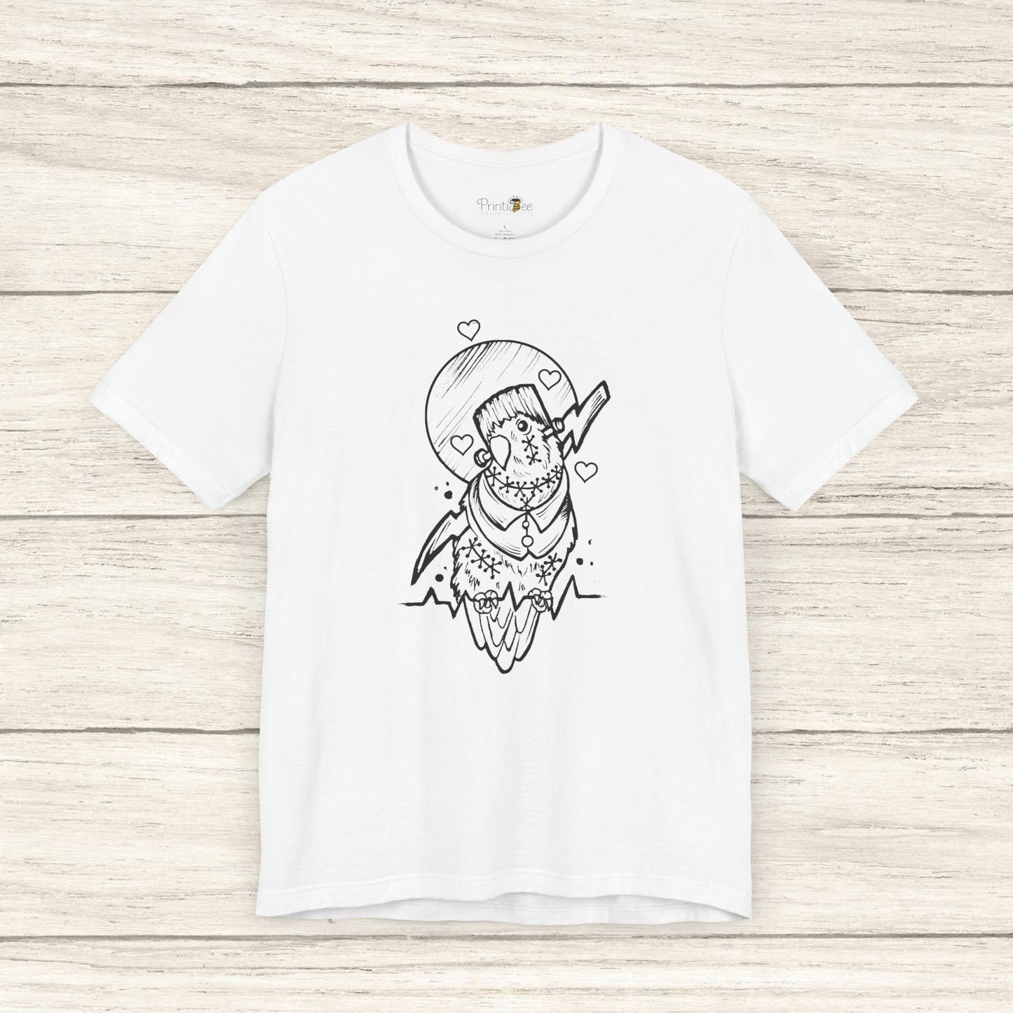 Frankenstein Lovebird, Line Art Tee