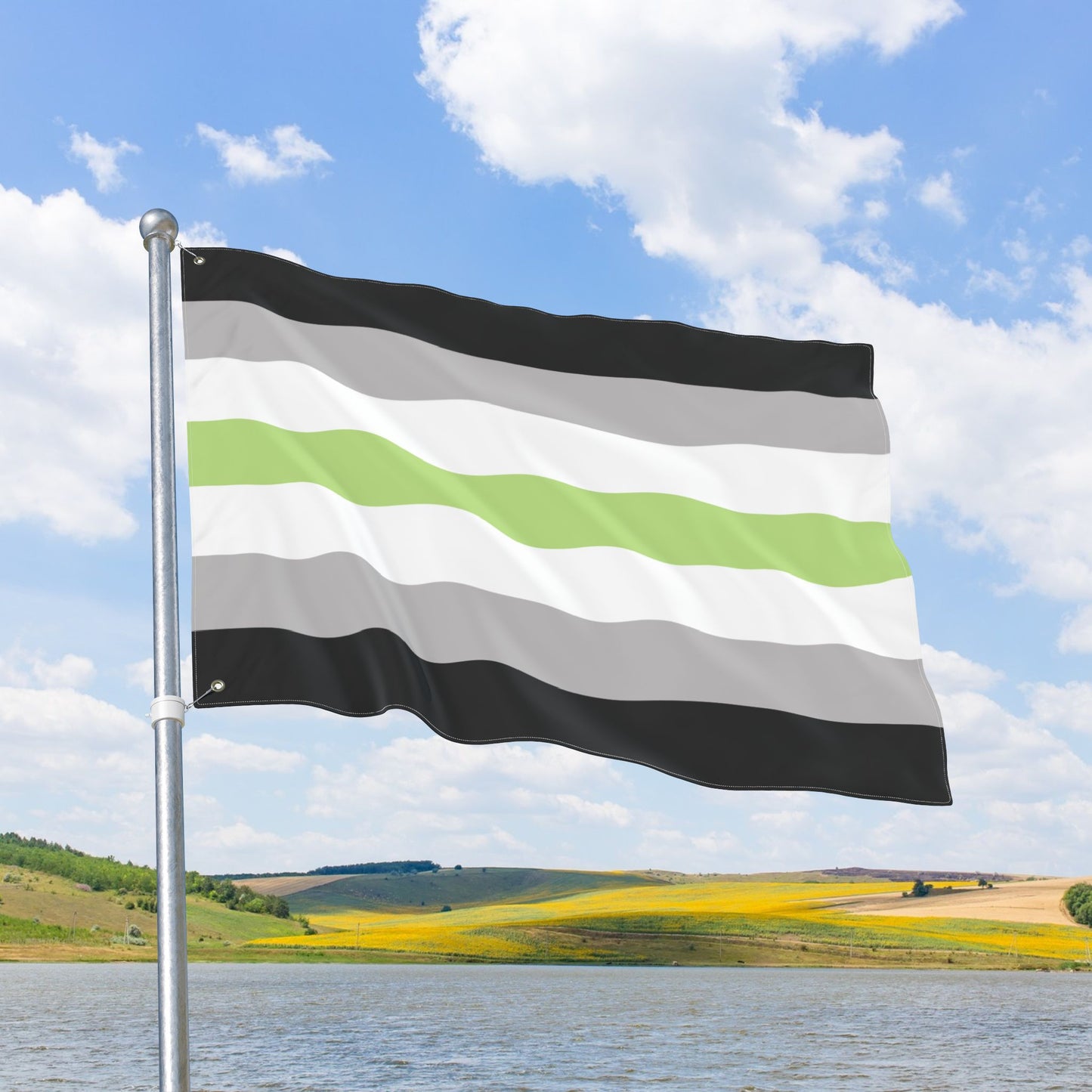 Agender Pride Flag with Grommets