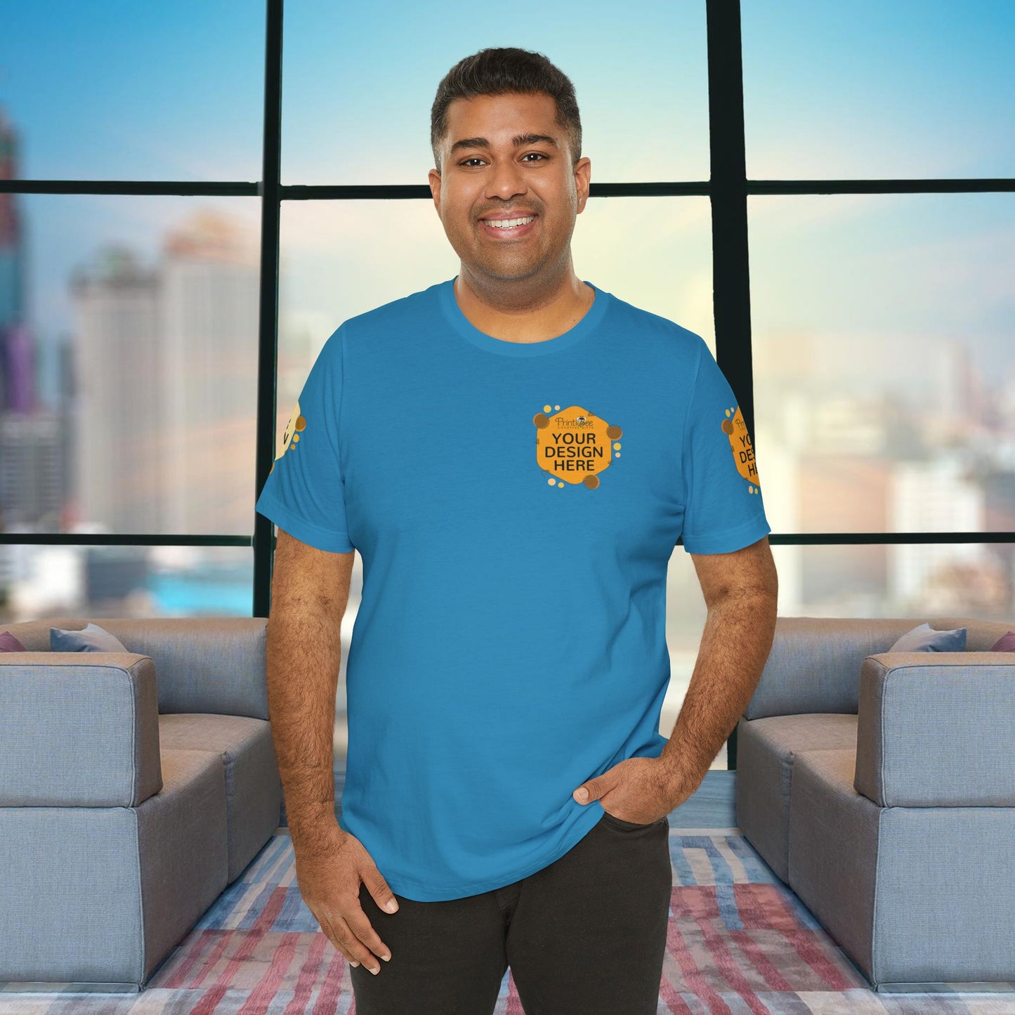 Aqua Custom Blue & Teal Tees for BELLA+CANVAS® 3001