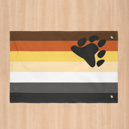 Bear with Paw Pride Double-Sided Flag, with Left or Right Side Grommets