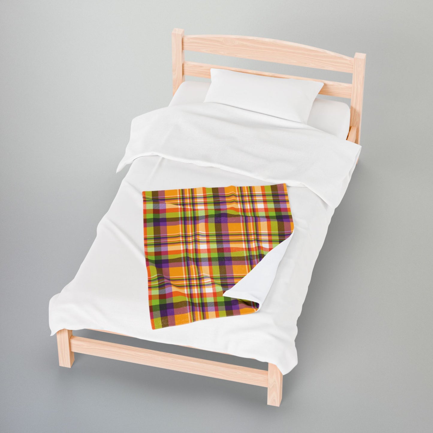 Halloween Colors Plaid Velveteen Plush Blanket
