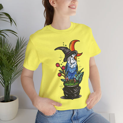 Lovebird Witch, Hand-Drawn & Hand-Colored Tee