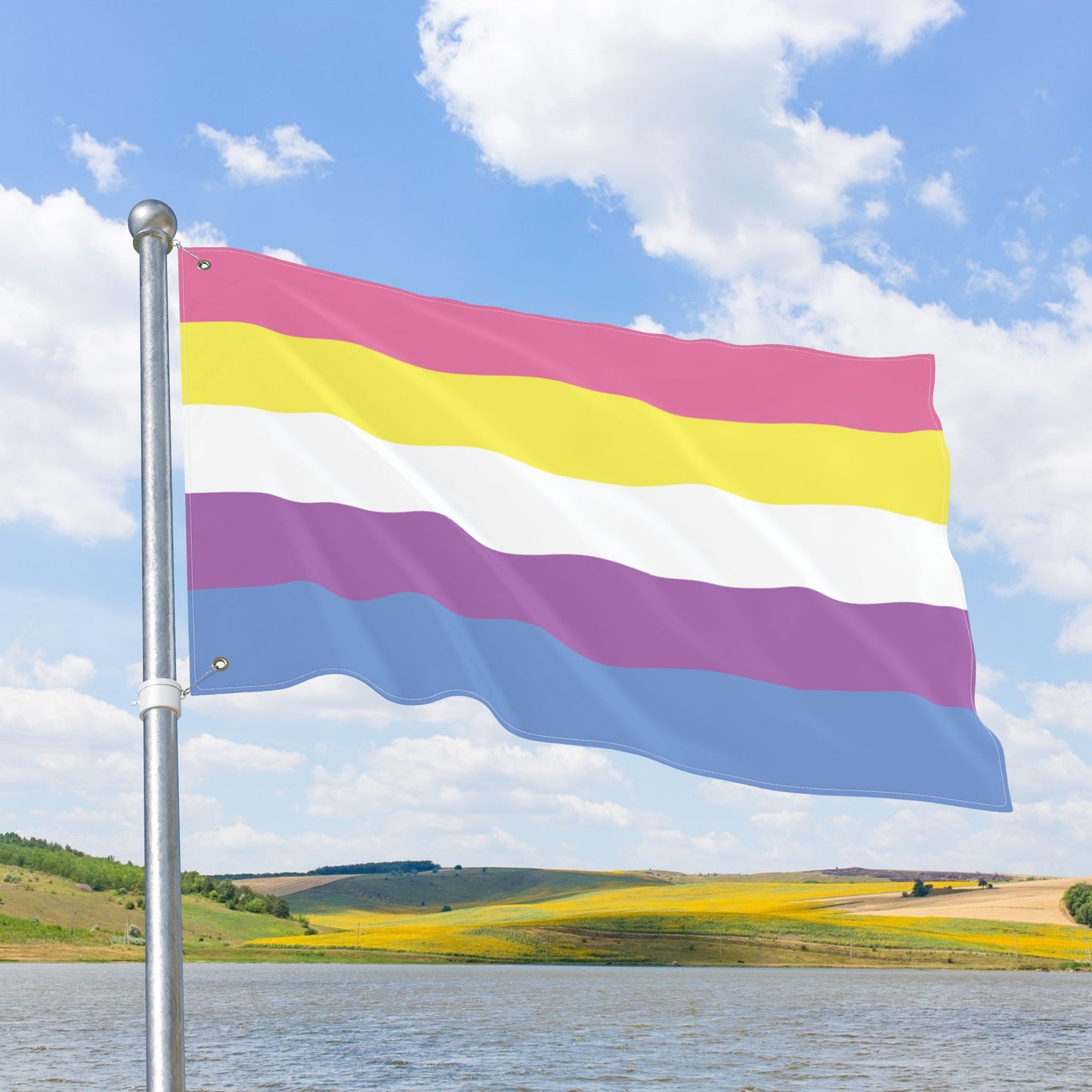 Bigender Pride Flag with Grommets