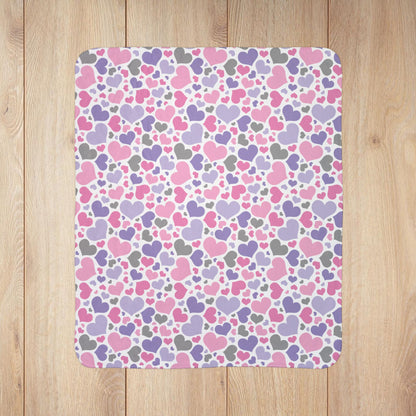 Cupiosexual Pride Valentine’s Day Hearts White Fleece Sherpa Blanket