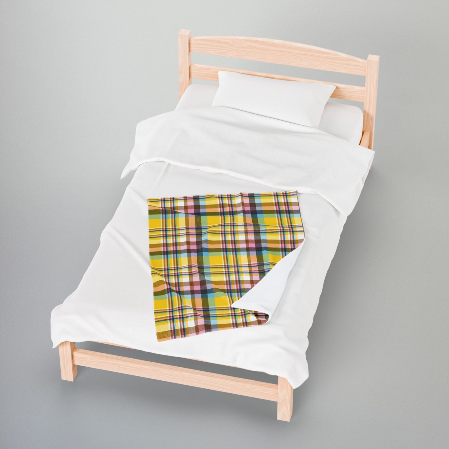 Intersex Progress Pride Plaid Velveteen Plush Blanket