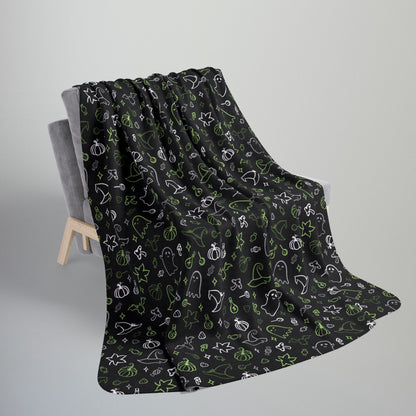 Agender Pride Halloween Fleece Sherpa Blanket