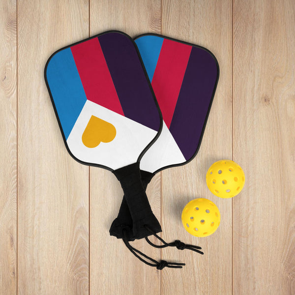7.5'' × 15.5'' Polyamory Pride Flag Pickleball Kit