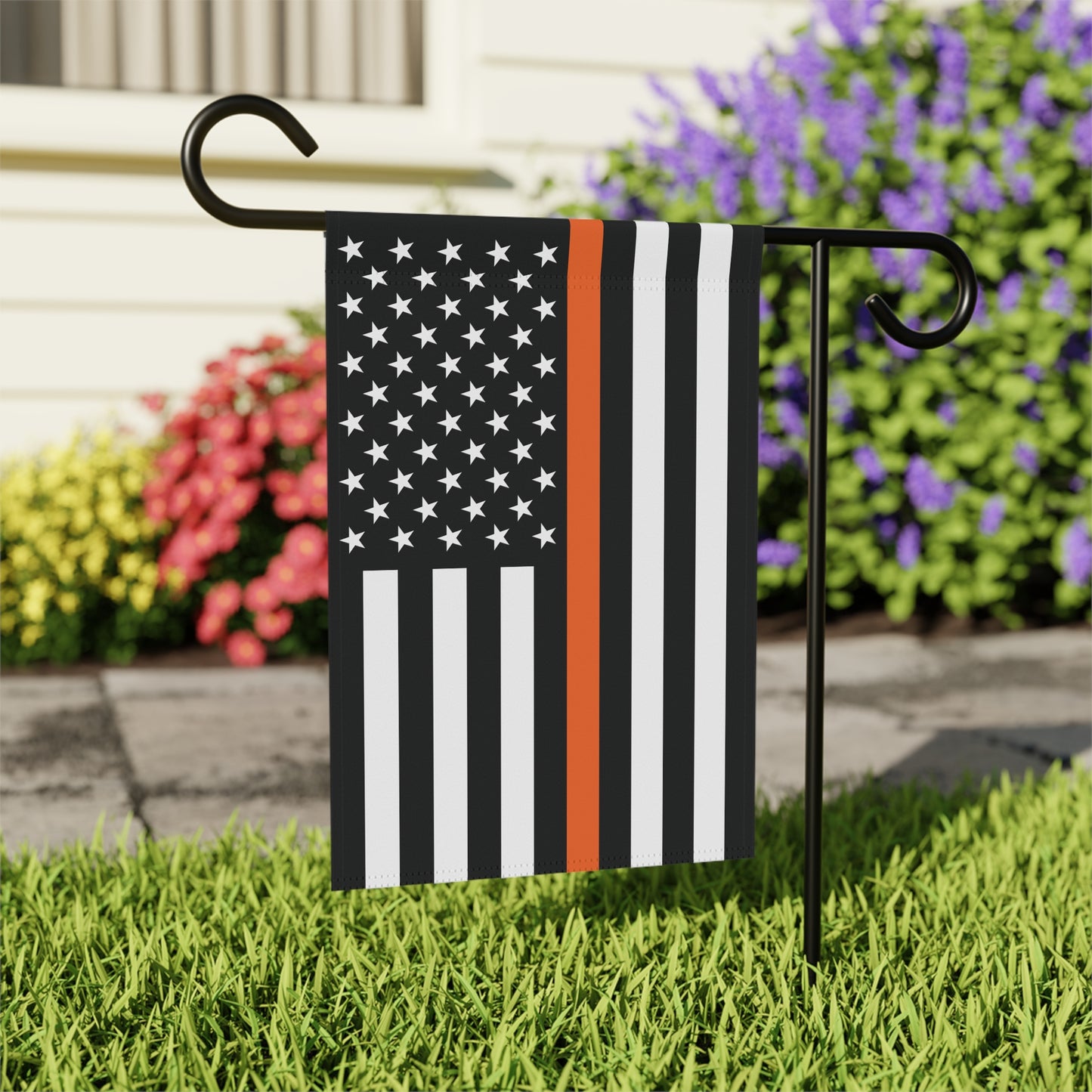 12'' × 18'' USA Thin Orange Line American Flag Garden Flag Banner
