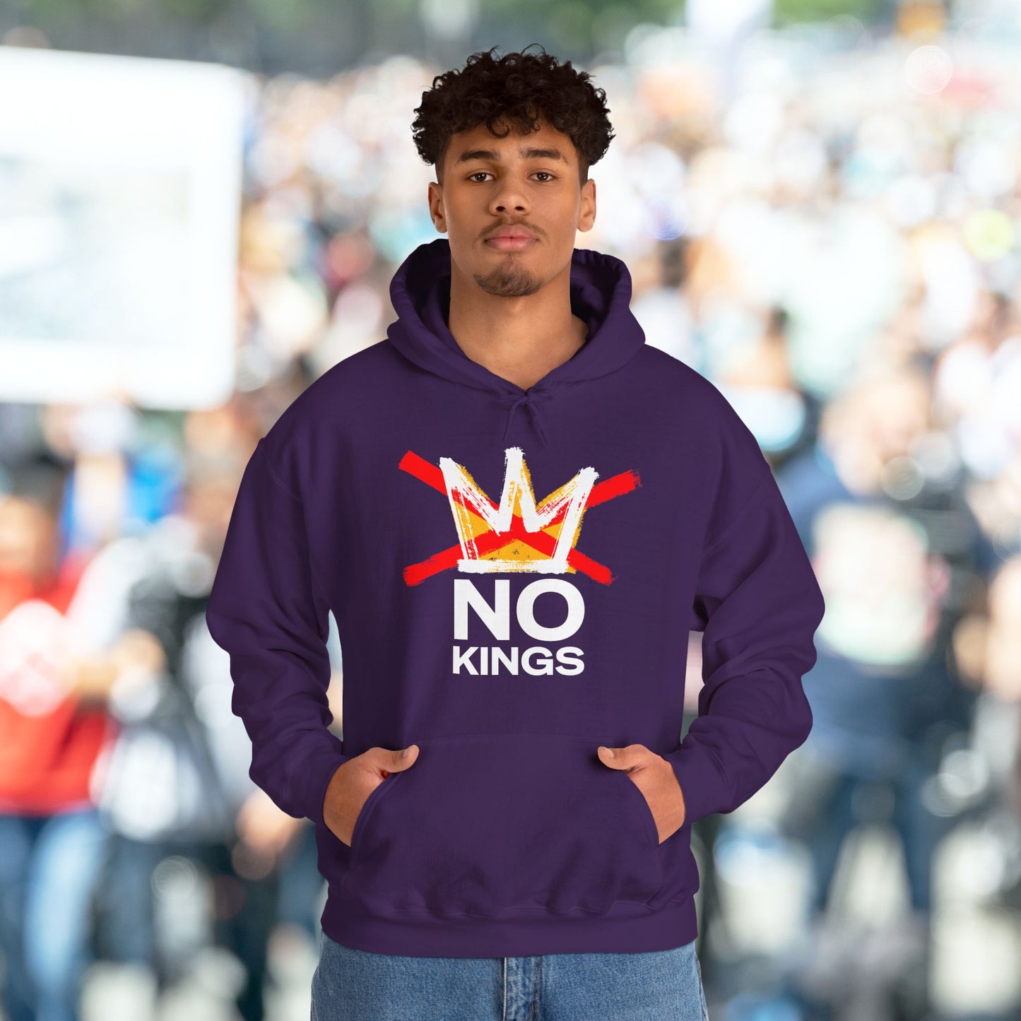 Purple No Kings Protest Hoodie