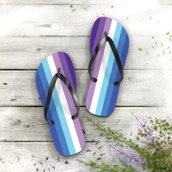 XL Black sole Berrisexual Pride Flip Flops