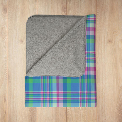 Polysexual Pride Plaid Fleece Sherpa Blanket