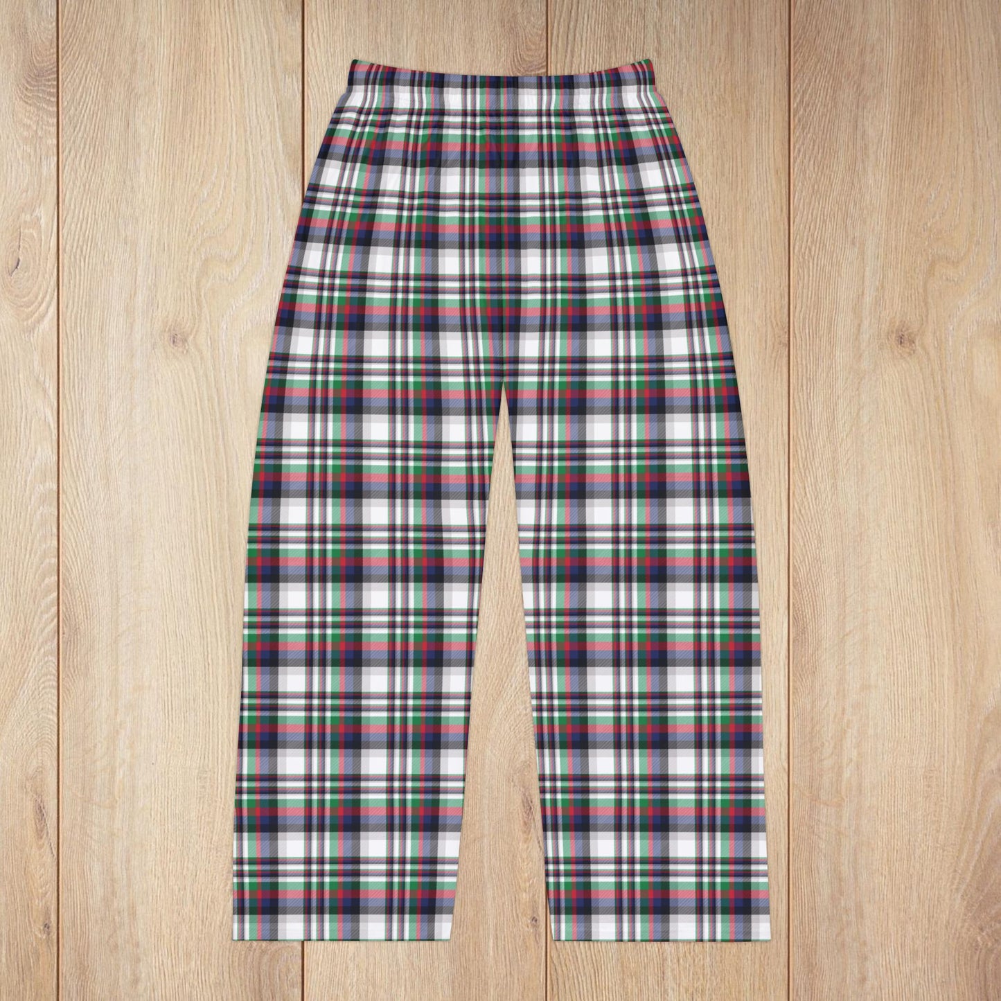 Men’s Christmas White & Black Chicago IL Plaid Pajama Pants
