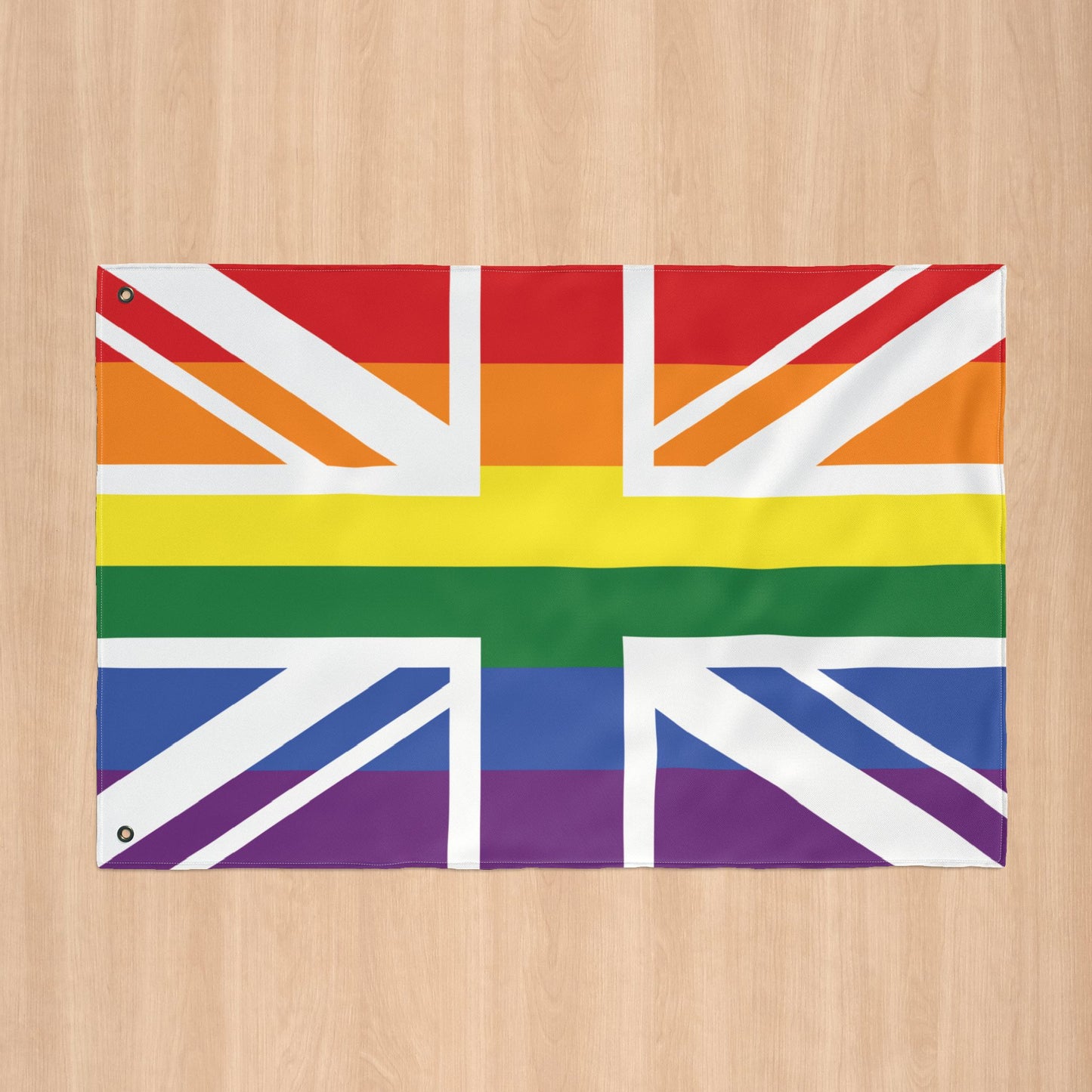 UK Rainbow Pride Flag with Grommets